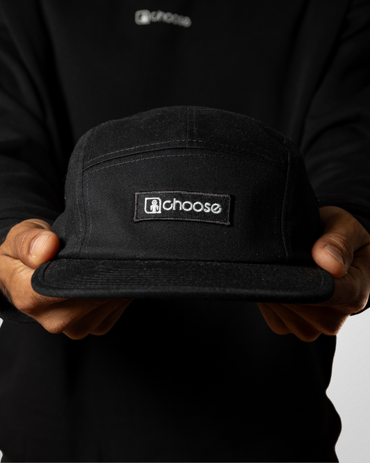 5 PANEL CAP - Black